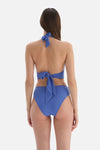 Mavi Üçgen Geniş Bikini Üstü