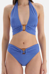 Mavi Üçgen Geniş Bikini Üstü
