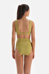 Fıstık Yeşili Üçgen Geniş Bikini Üstü