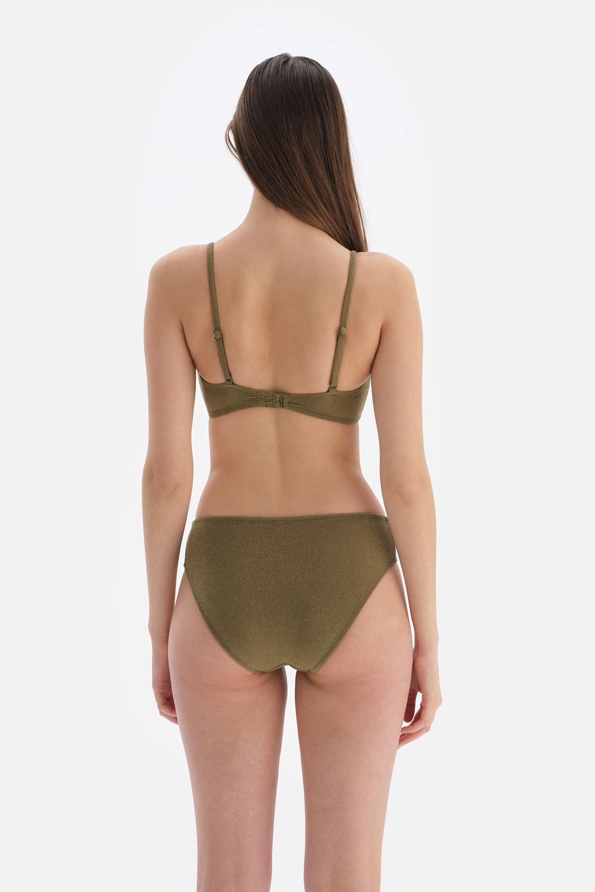 Yeşil Straplez Kaplı Bikini Üstü