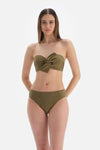 Yeşil Straplez Kaplı Bikini Üstü