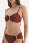 Kahve Straplez Bikini Üstü