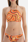 Kiremit Halter Yaka Bikini Üstü