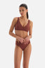 Kahve Üçgen Geniş V Tel Bikini Üstü
