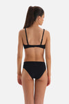 Siyah Üçgen Geniş V Tel Bikini Üstü