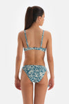 Yeşil - Ekru Kaplı Bikini Üstü