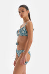 Yeşil - Ekru Kaplı Bikini Üstü