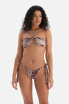 Bordo-Ekru Straplez Bikini Üstü
