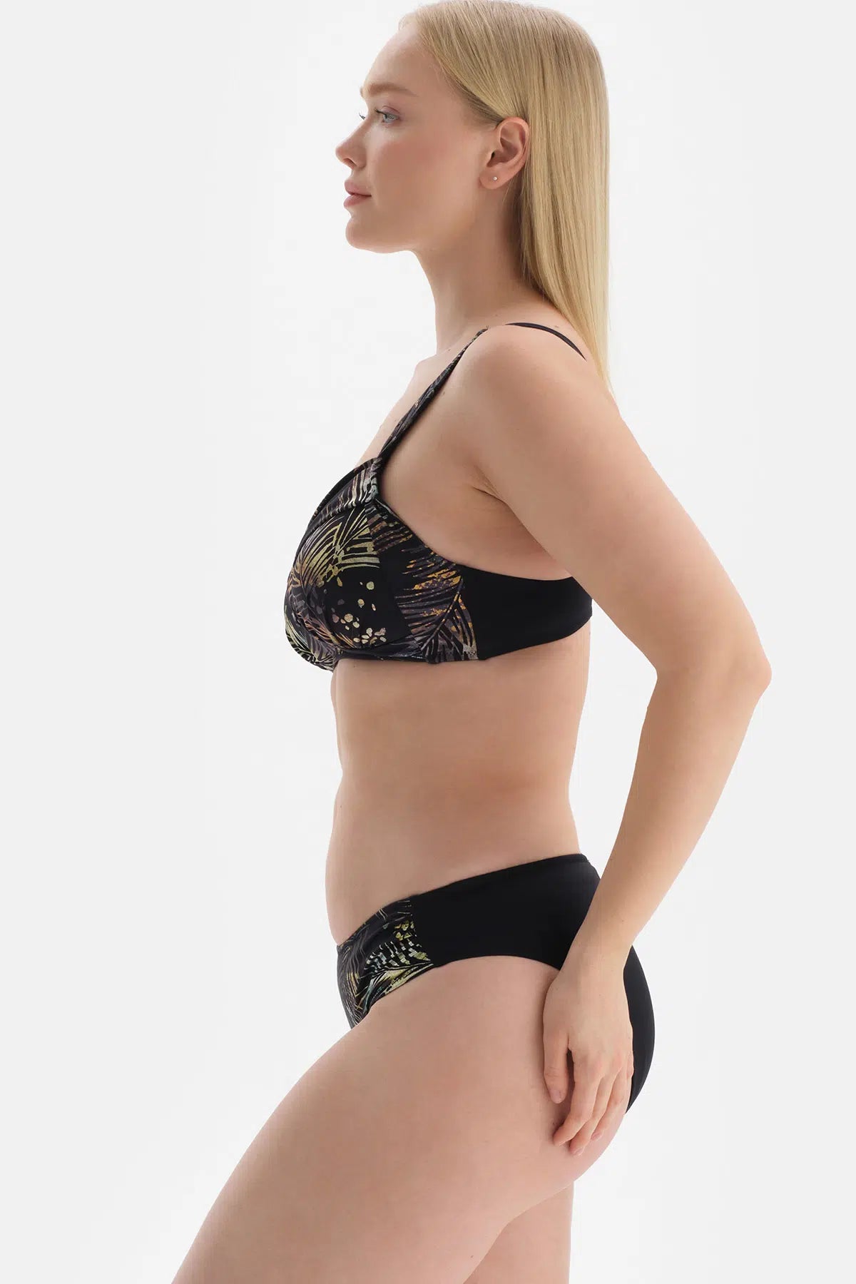 Siyah - Yeşil Korseli Toparlayıcı Bikini Üstü