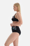 Siyah - Yeşil Korseli Toparlayıcı Bikini Üstü