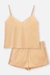 Bej Dantel Detaylı Camisole Takım