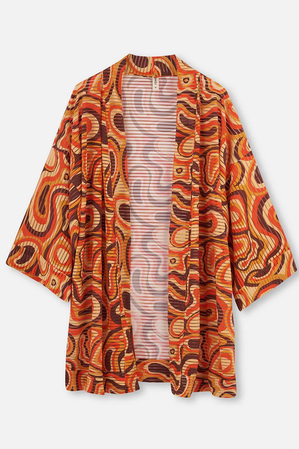 Kiremit - Turuncu Kısa Kimono