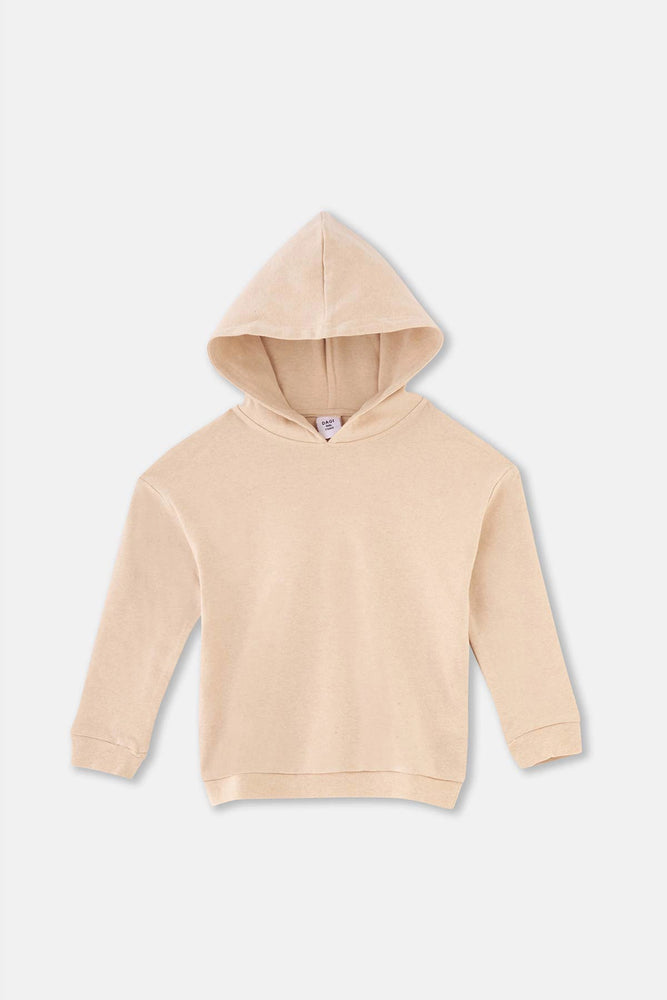 Bej Melanj Kapüşonlu Sweatshırt