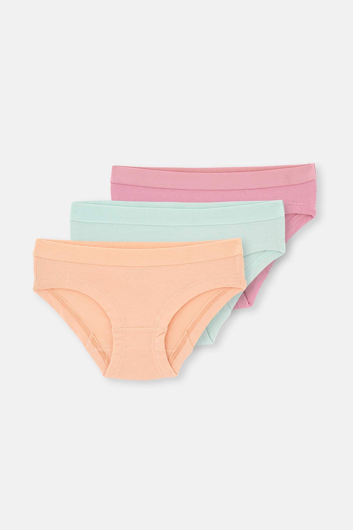 Multicolor 3'Lü Kız Çocuk Pamuklu Hıpster