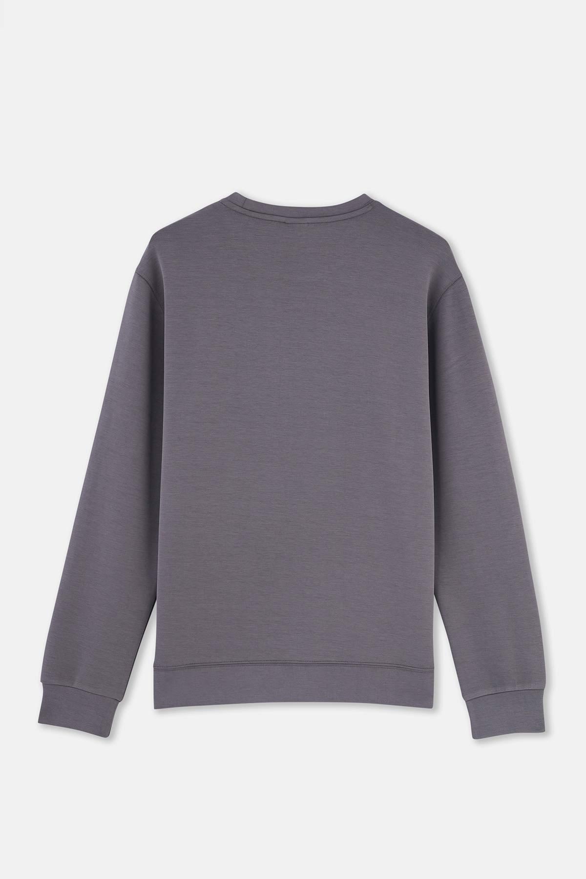 Füme Bisiklet Yaka Uzun Kollu Sweatshırt