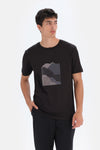 Siyah Dagi Active Baskılı Spor T-Shirt