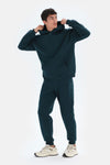 Koyu Yeşil Dagi Active Koyu Kapüşonlu Kol Garnili Sweatshirt