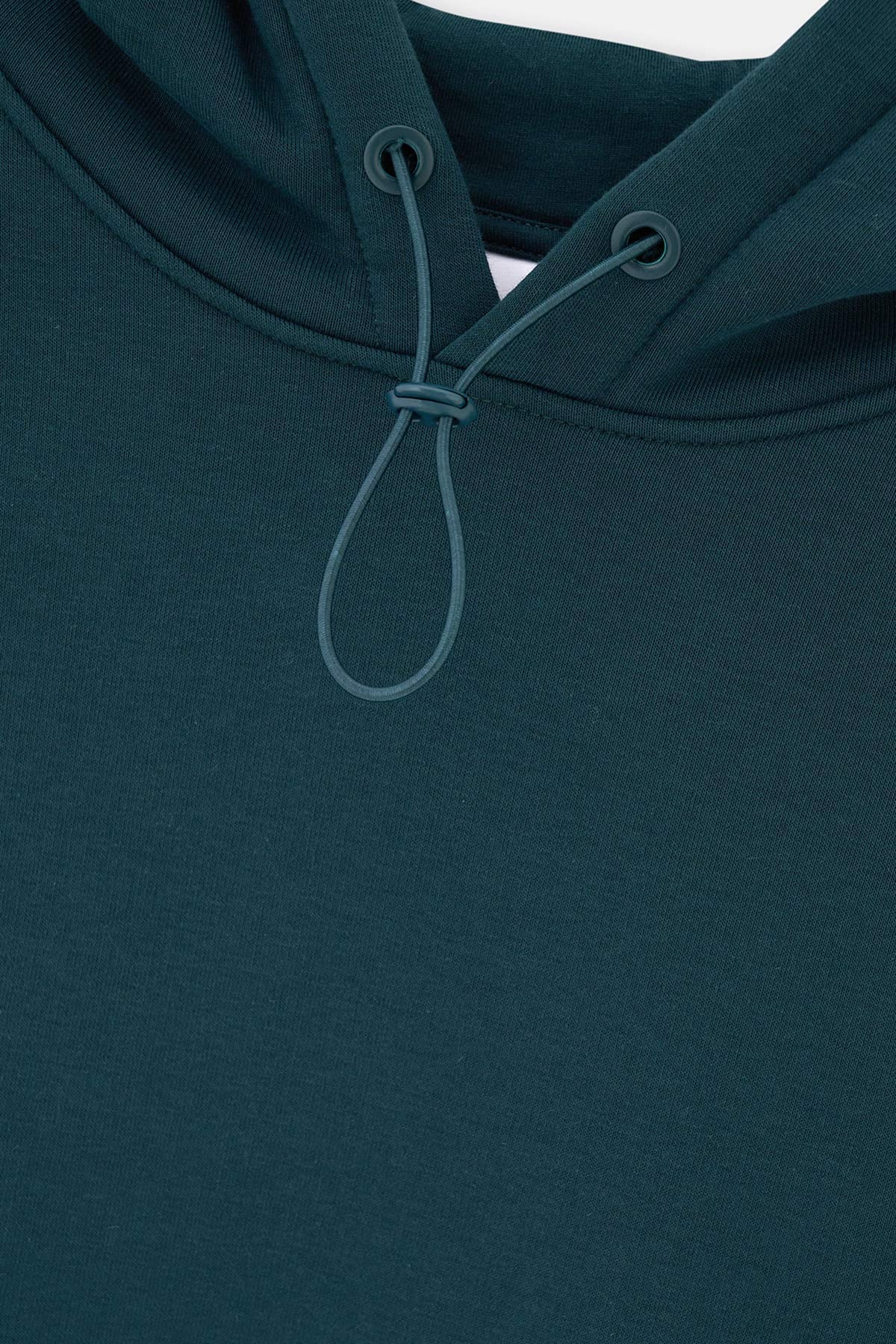 Koyu Yeşil Dagi Active Koyu Kapüşonlu Kol Garnili Sweatshirt