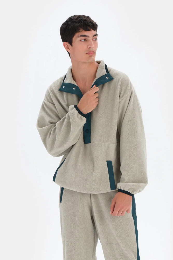 Taş Dagi Active Çıtçıt Yaka Polar Sweatshirt