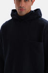Lacivert Cep Detaylı Kapüşonlu Sweatshirt
