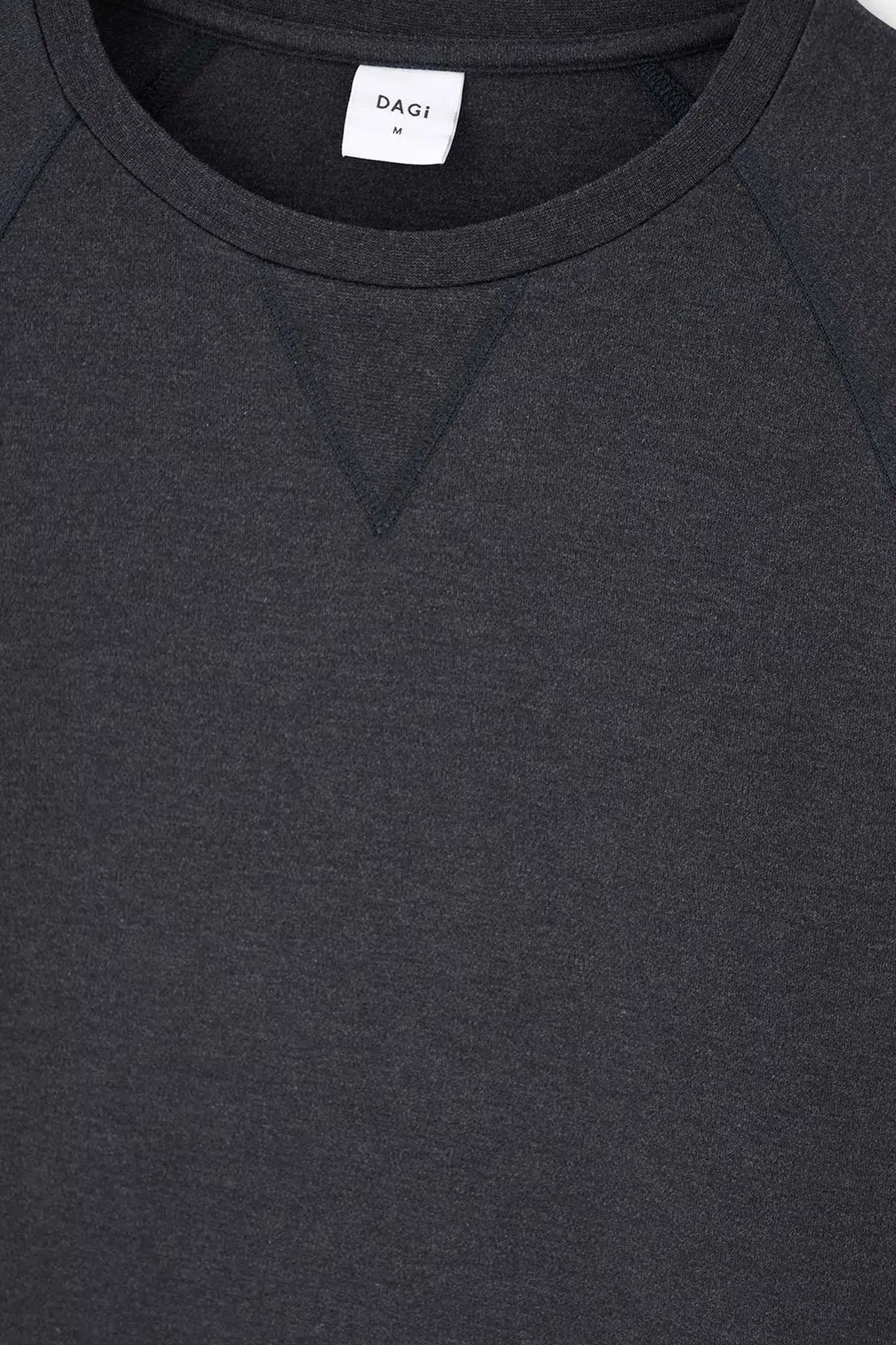Füme Ribana Detaylı Bisiklet Yaka Everfresh Sweatshirt