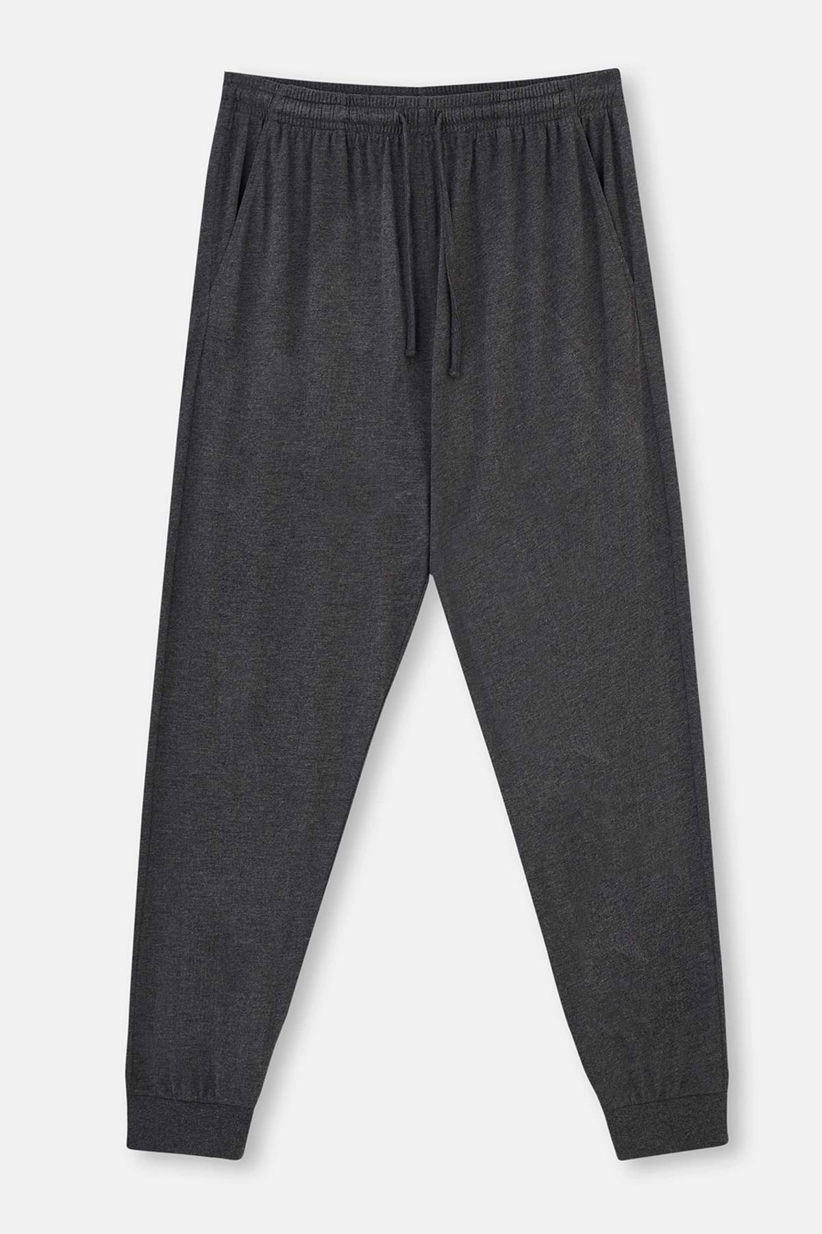 Antrasit Melanj Jogger Paça Örme Pijama Altı