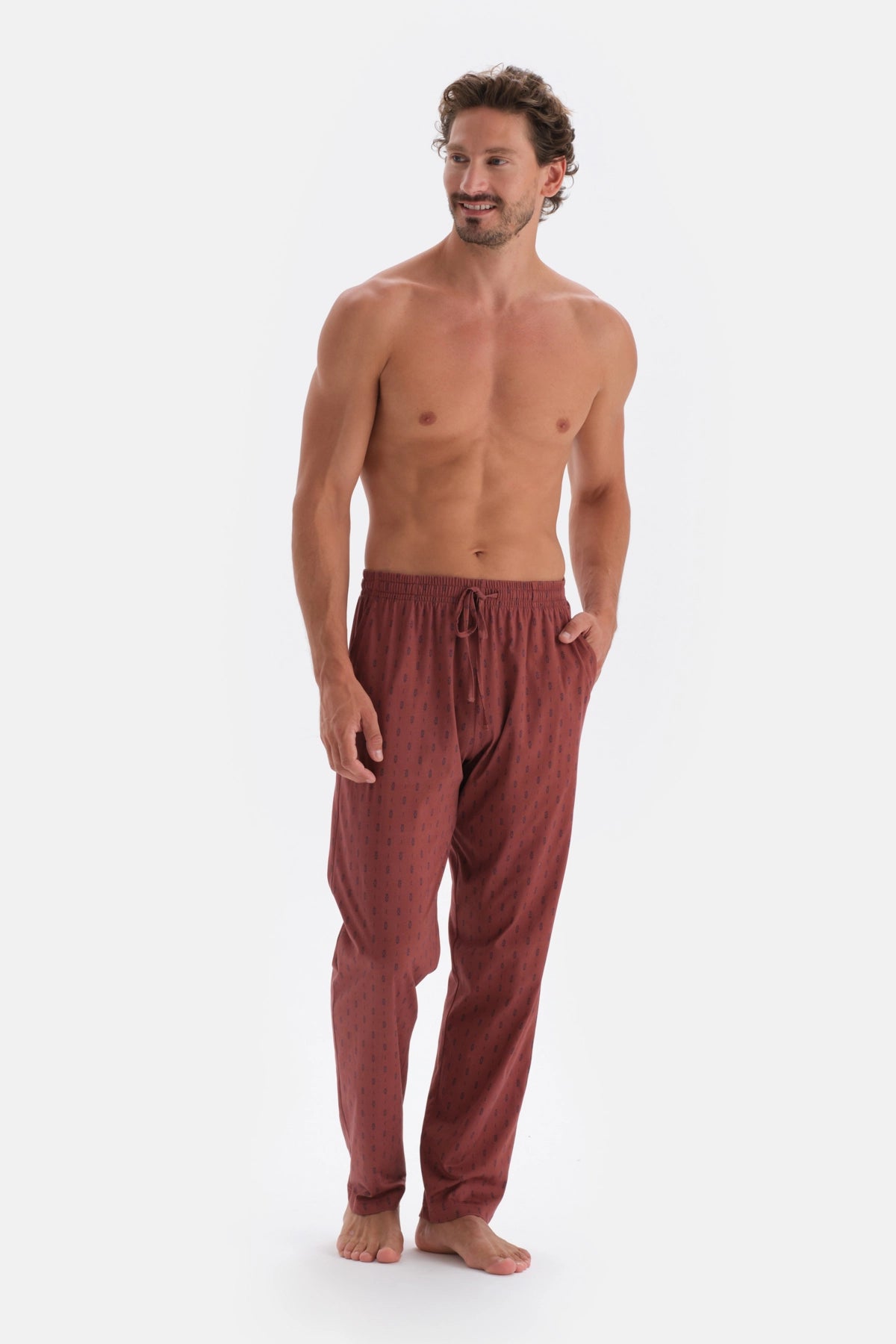 Ekru Yarım Patlı Cep Detaylı Modal Pijama Takımı