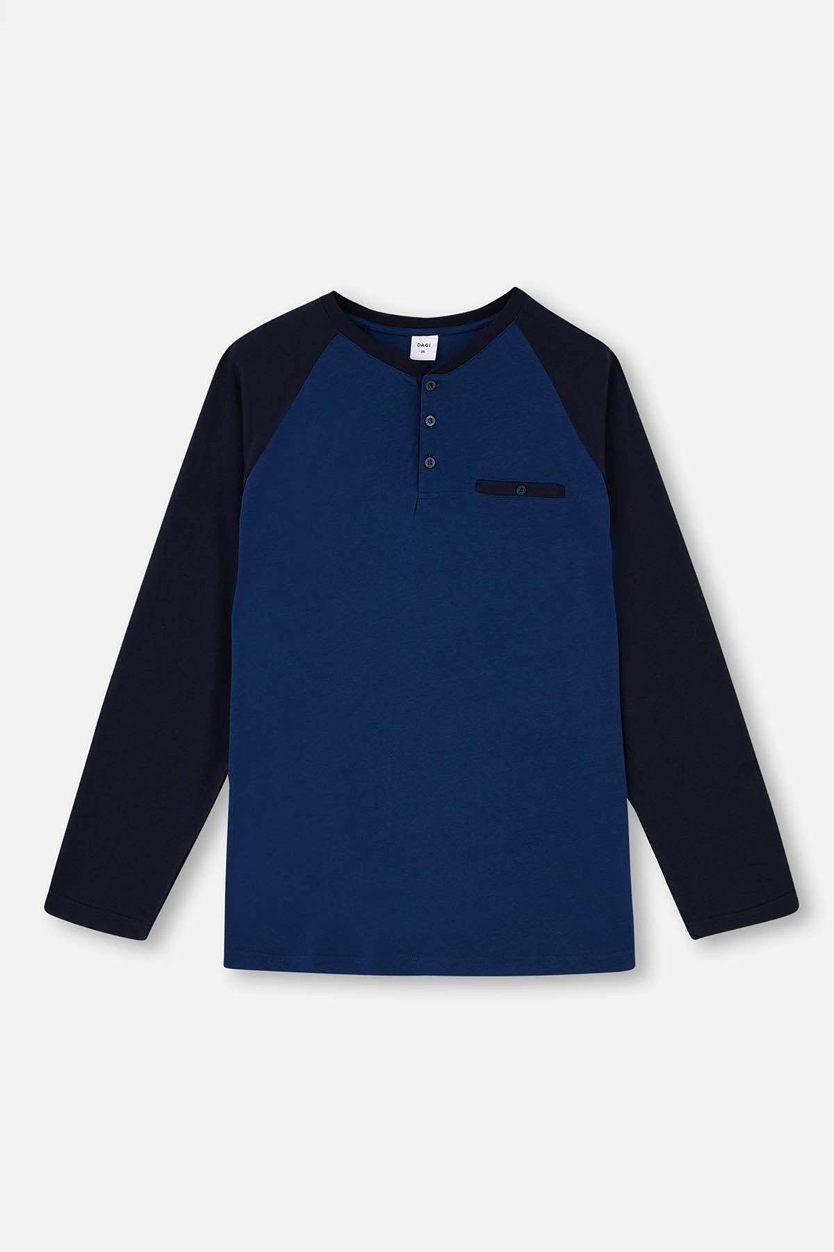 Indigo Yarım Patlı Reglan Kol Pijama Takımı