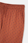 Ekru Yarım Patlı Cep Detaylı Örme Pijama Takımı