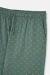 Yeşil V Yaka Uzun Kollu Plus Size Modal Pijama Takımı
