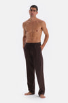 Kahverengi Yarım Patlı Uzun Kollu Örme Pijama Takımı