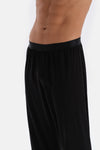 Siyah Beli Lastik Detaylı Örme Pijama Altı