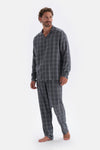 Füme Ekose Dokuma Pijama Altı