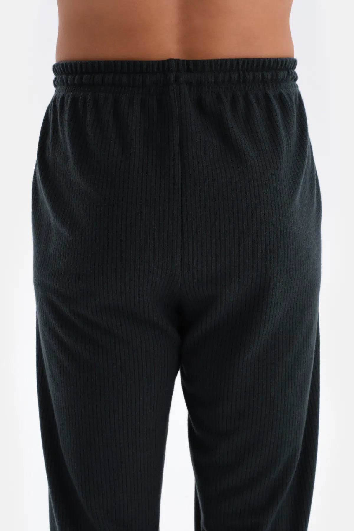Yeşil Çizgi Jakarlı Örme Pijama Altı