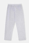 Gri Melanj Beli Lastikli Örme Tek Pijama Altı