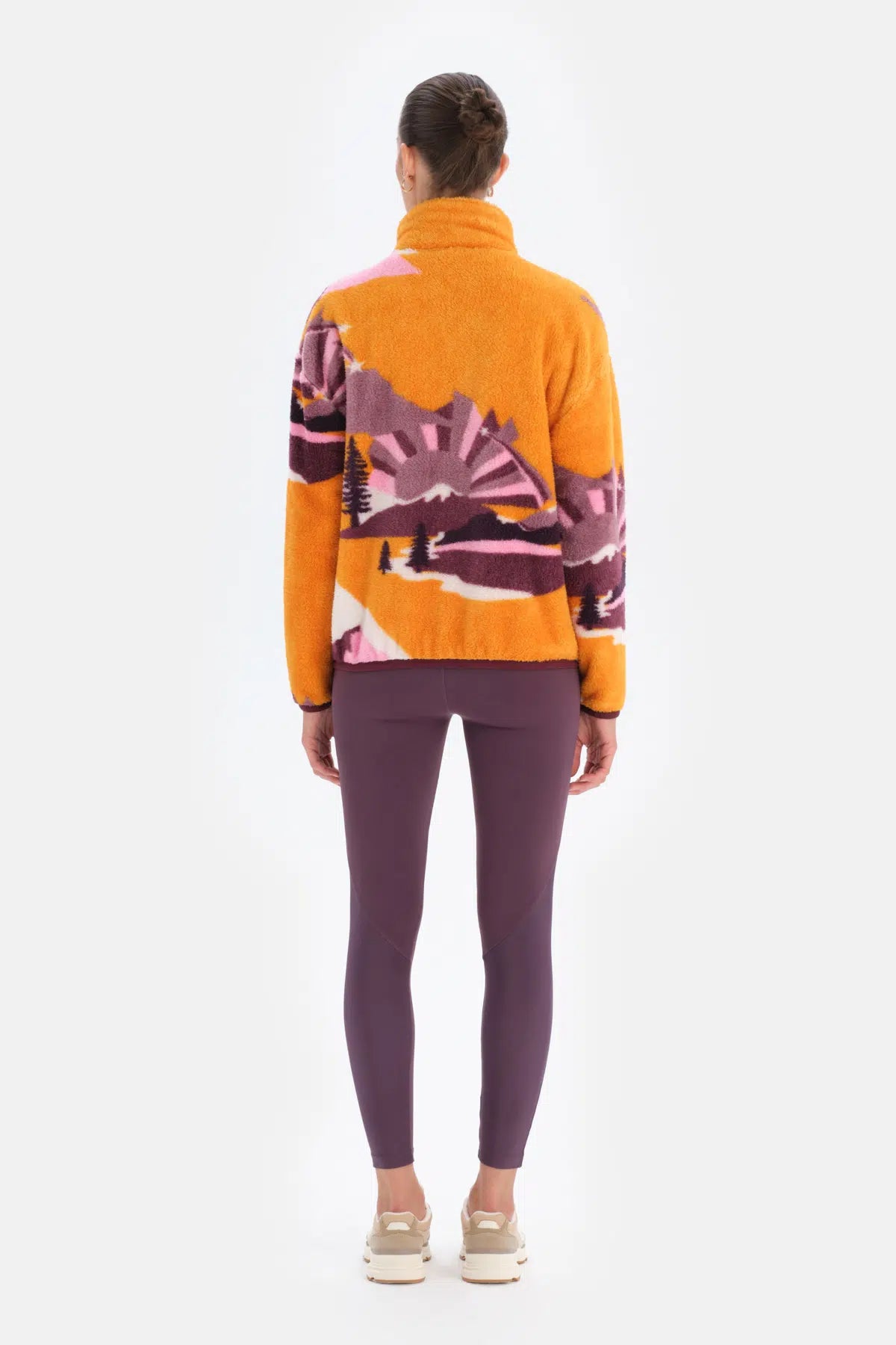 Multicolor Dagi Active Kadın Dağ Baskılı Polar Sweatshirt