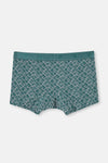 Koyu Yeşil Desenli Micro Modal Boxer