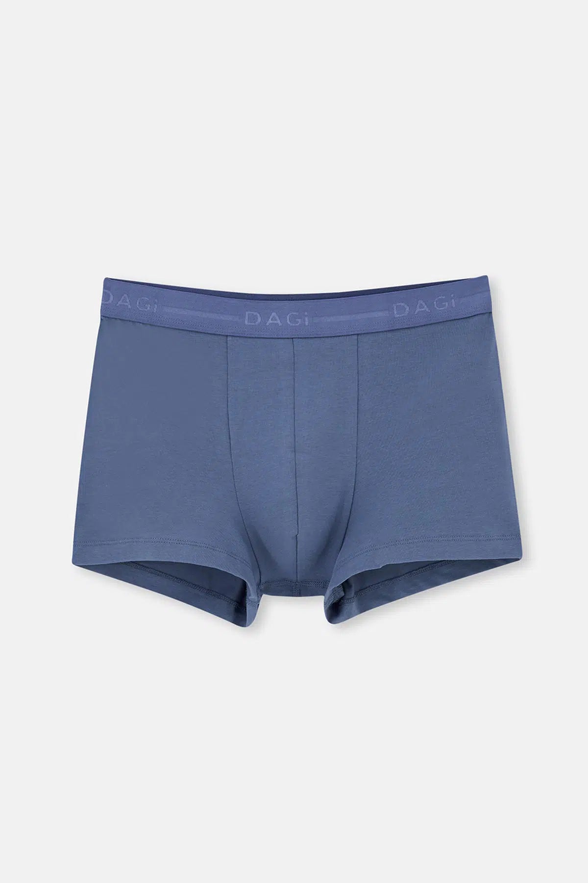 Açık Mavi-Mavi 3'lü Düz Pamuklu Boxer