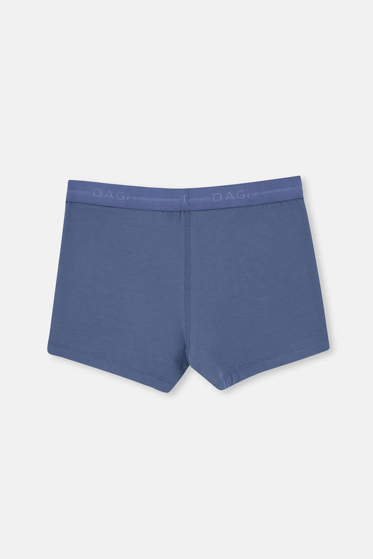 Açık Mavi-Mavi 3'lü Düz Pamuklu Boxer