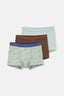 Amber-Gri Mavi Amber- 3'lü Desenli Pamuk Boxer