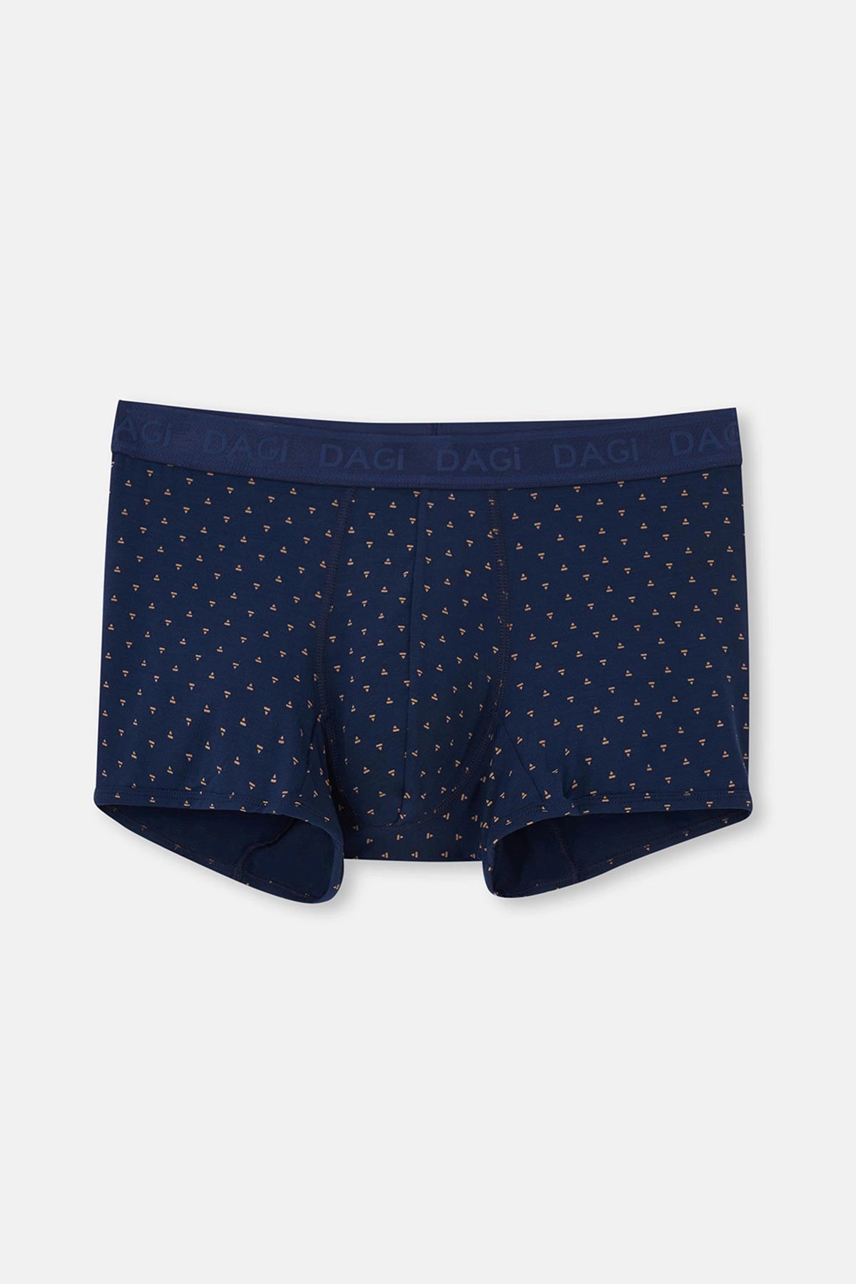 Açık Kahve-Lacivert 3'Lü Desenli Micro Modal Boxer