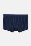 Açık Kahve-Lacivert 3'Lü Desenli Micro Modal Boxer
