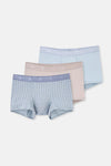 Açık Gri-Gri 3'lü Desenli Micro Modal Boxer