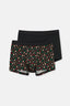 Siyah 2'li Desenli Pamuk Boxer