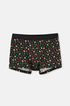 Siyah 2'li Desenli Pamuk Boxer