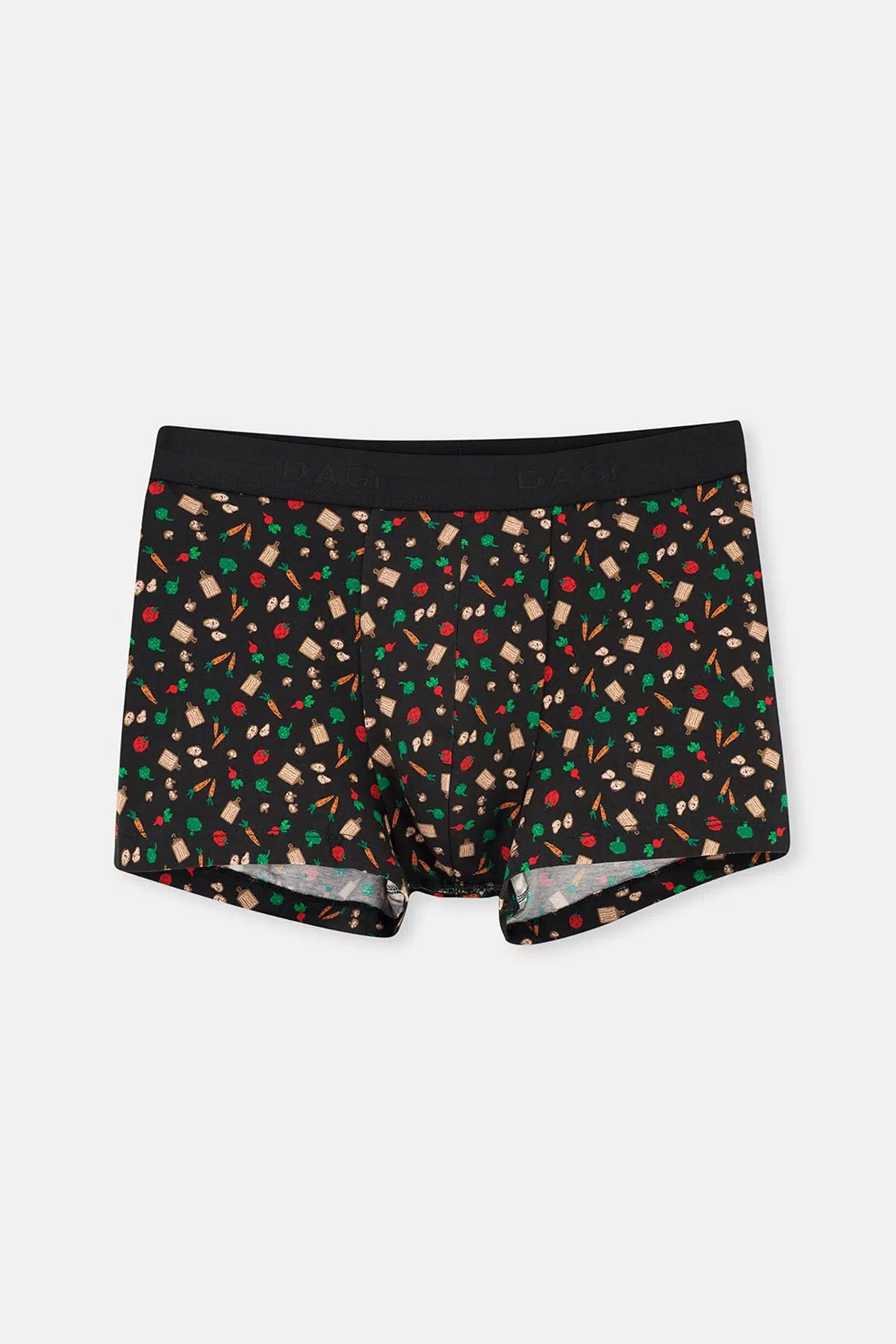 Siyah 2'li Desenli Pamuk Boxer