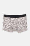 Siyah-Ten 3'Lü Desenli Micro Modal Boxer