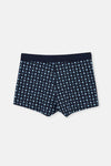 Lacivert Desenli Pamuk 2'li Boxer