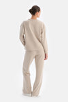 Krem Basıc Modal Sweatshırt