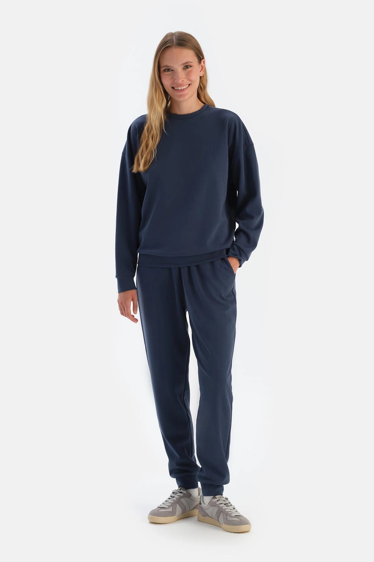 Lacivert Basıc Modal Sweatshırt